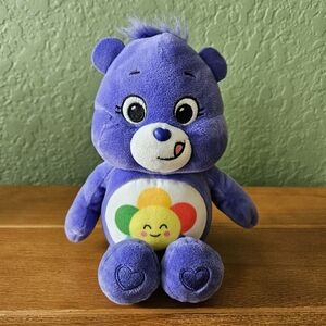 Care Bears Basic Fun Plush Toy 10" Purple Blue Smiling Flower Sunflower